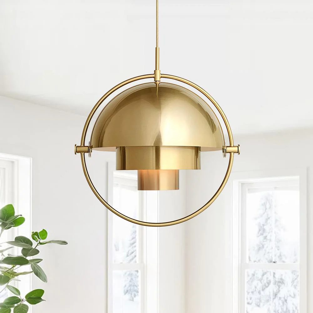 Geometryczna lampa wisząca z regulowaną kulą w stylu Bauhaus do nowoczesnej kuchni