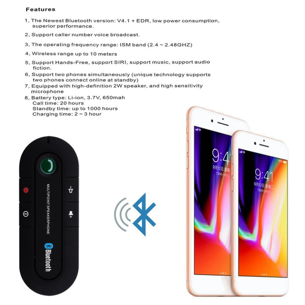 Głośnik samochodowy Bluetooth do rozmów bez użycia rąk