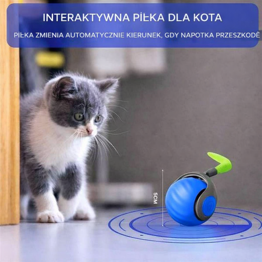 Interaktywna samojezdna piłka dla kota