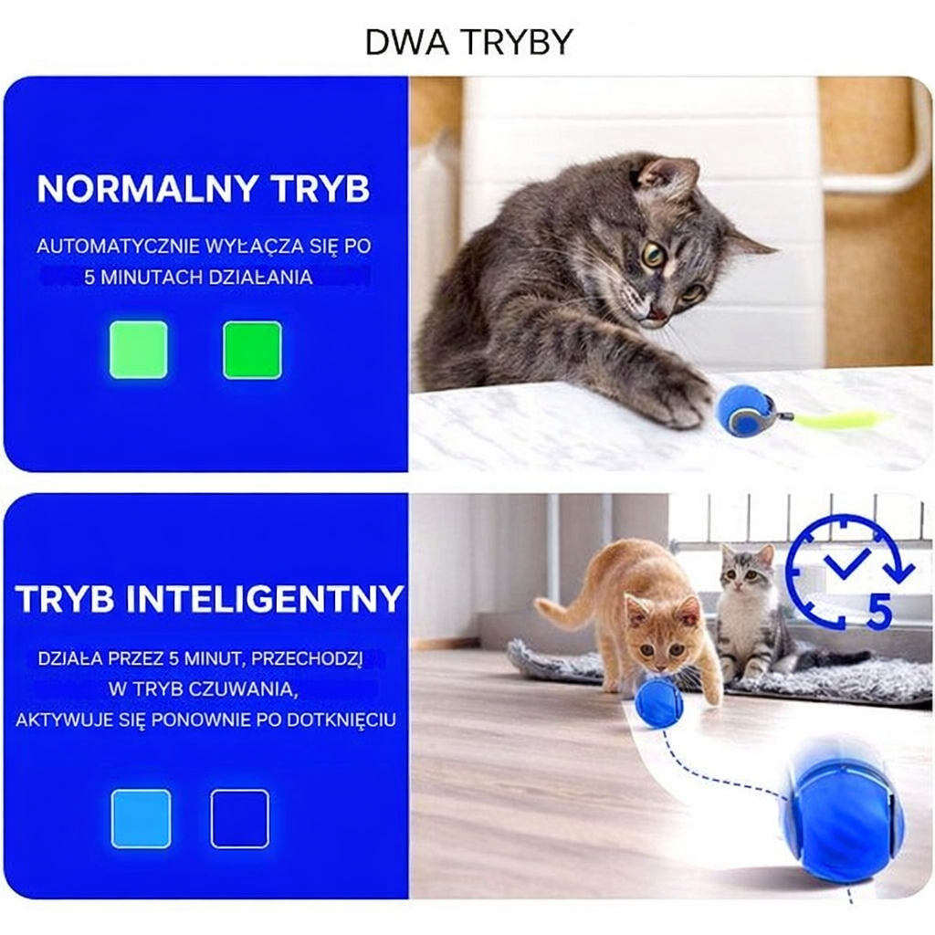 Interaktywna samojezdna piłka dla kota