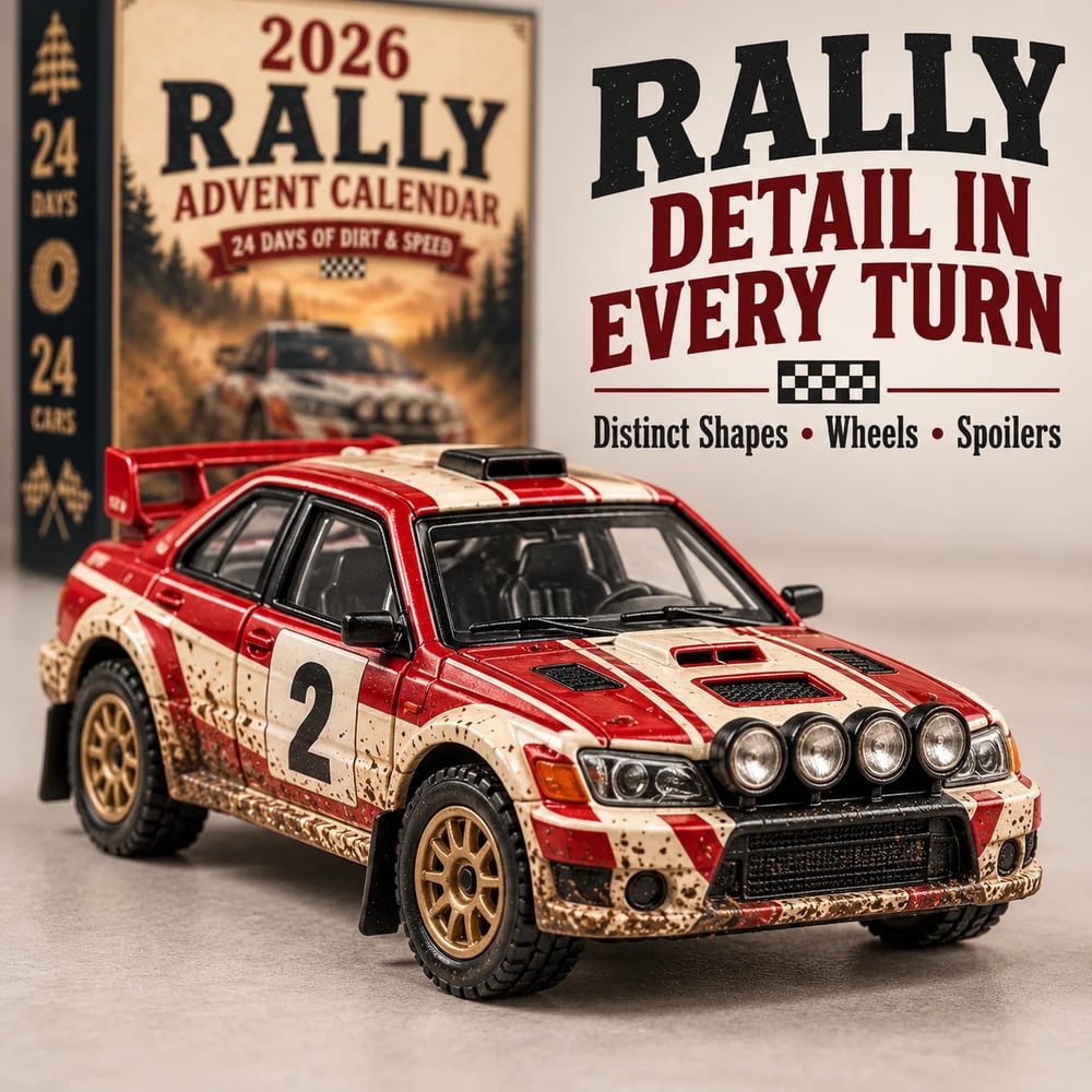 Kalendarz adwentowy Rally 2026 – 24 dni pełne kolekcjonerskich samochodów rajdowych