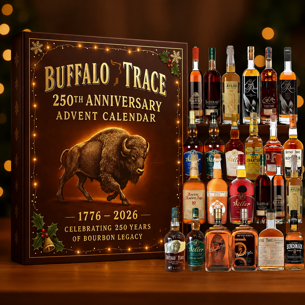 Kalendarz adwentowy whisky bourbon z ozdobami do odliczania