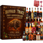 Kalendarz adwentowy whisky bourbon z ozdobami do odliczania