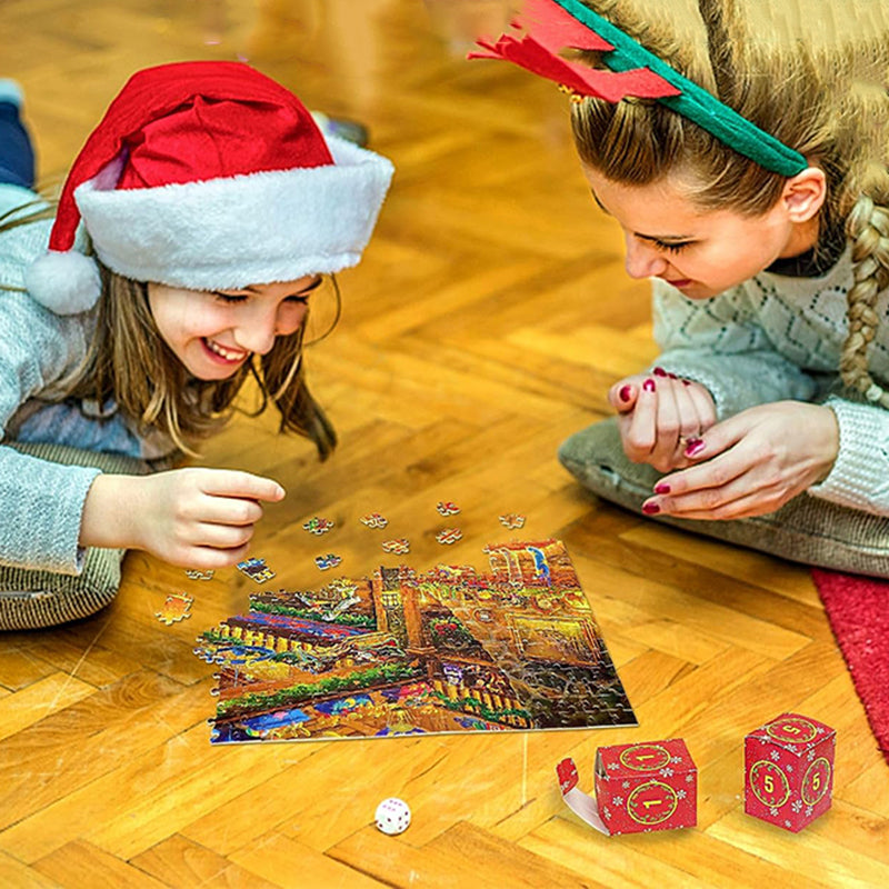 Kalendarz adwentowy z puzzlami świątecznymi – 24-dniowe odliczanie