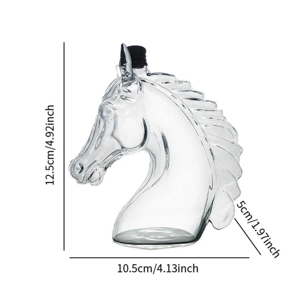 Karafka do Whisky w Kształcie Głowy Konia, Szkło Borokrzemianowe, 1000 ml – Elegancka Butelka na Alkohol