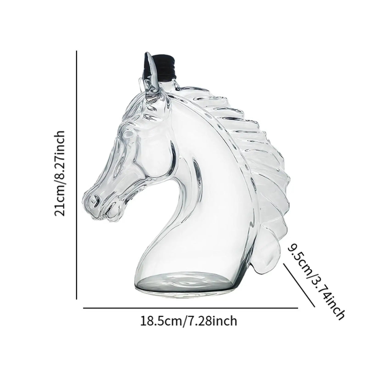 Karafka do Whisky w Kształcie Głowy Konia, Szkło Borokrzemianowe, 1000 ml – Elegancka Butelka na Alkohol