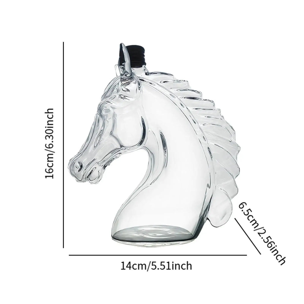 Karafka do Whisky w Kształcie Głowy Konia, Szkło Borokrzemianowe, 1000 ml – Elegancka Butelka na Alkohol