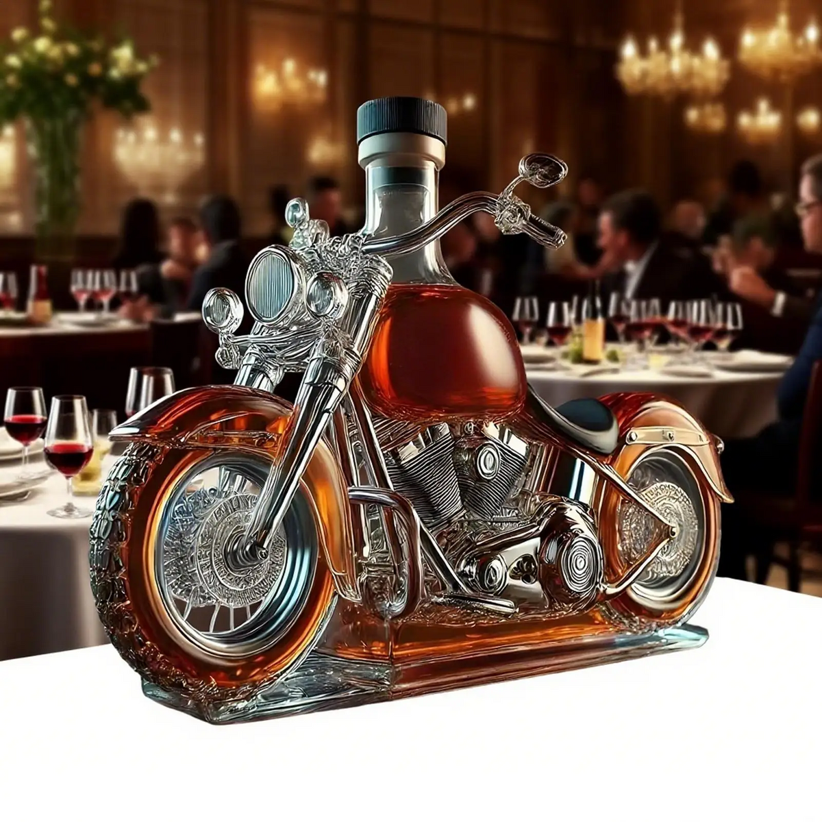 Karafka do Whisky w Kształcie Klasycznego Motocykla – Wyjątkowy Bar