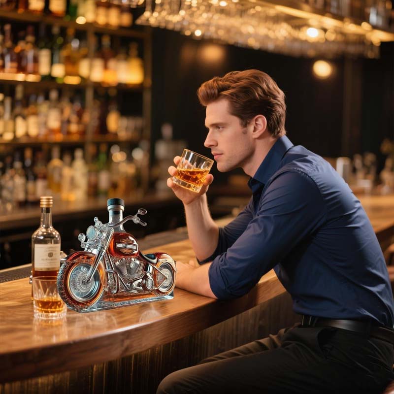 Karafka do Whisky w Kształcie Klasycznego Motocykla – Wyjątkowy Bar