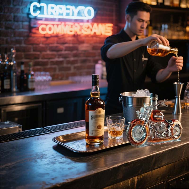 Karafka do Whisky w Kształcie Klasycznego Motocykla – Wyjątkowy Bar