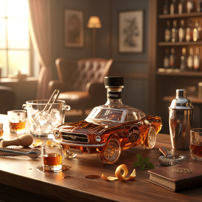 Karafka do whisky w kształcie klasycznego samochodu sportowego