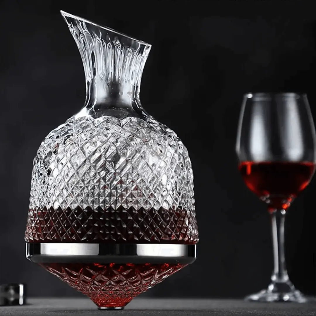 Karafka do wina | obrotowa podstawa 360° i szkło kryształowe | 1,5 l