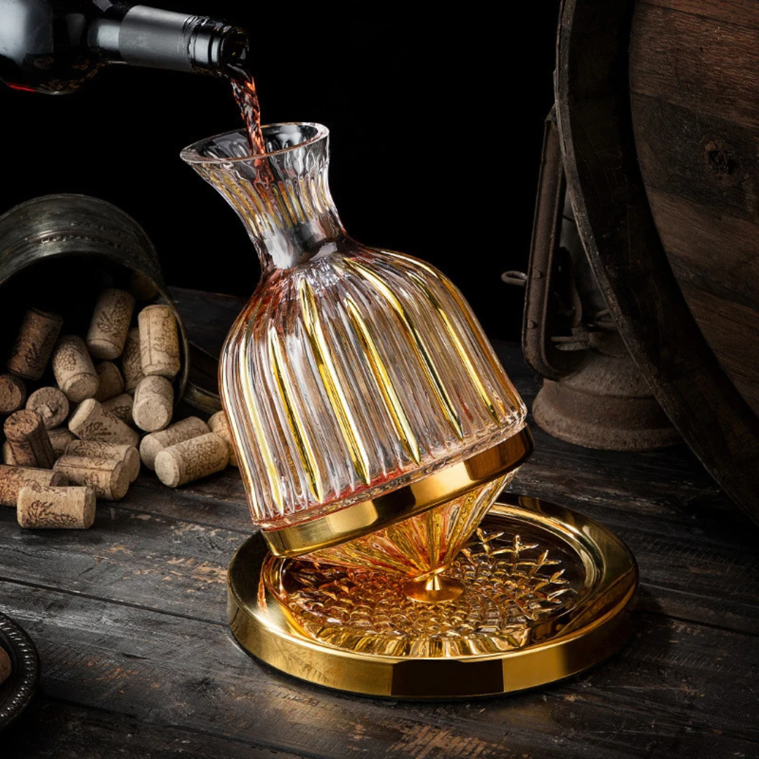 Karafka do wina | obrotowa podstawa 360° i szkło kryształowe | 1,5 l