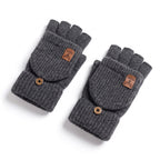 Kaszmirowe rękawiczki z odkładaną klapką – bezpalcowe z możliwością zamiany w rękawice