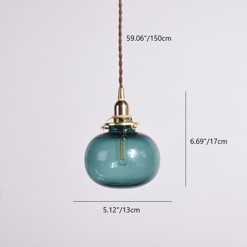 Klasyczna złota lampa wisząca ze szklanym kloszem E26, miedziana oprawa do salonu i jadalni