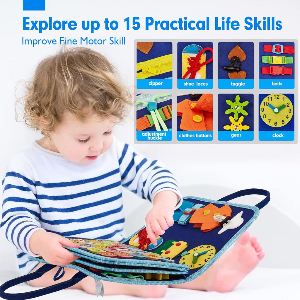 Kletshuts BusyBoard: sensoryczna tablica edukacyjna Montessori do rozwijania motoryki precyzyjnej