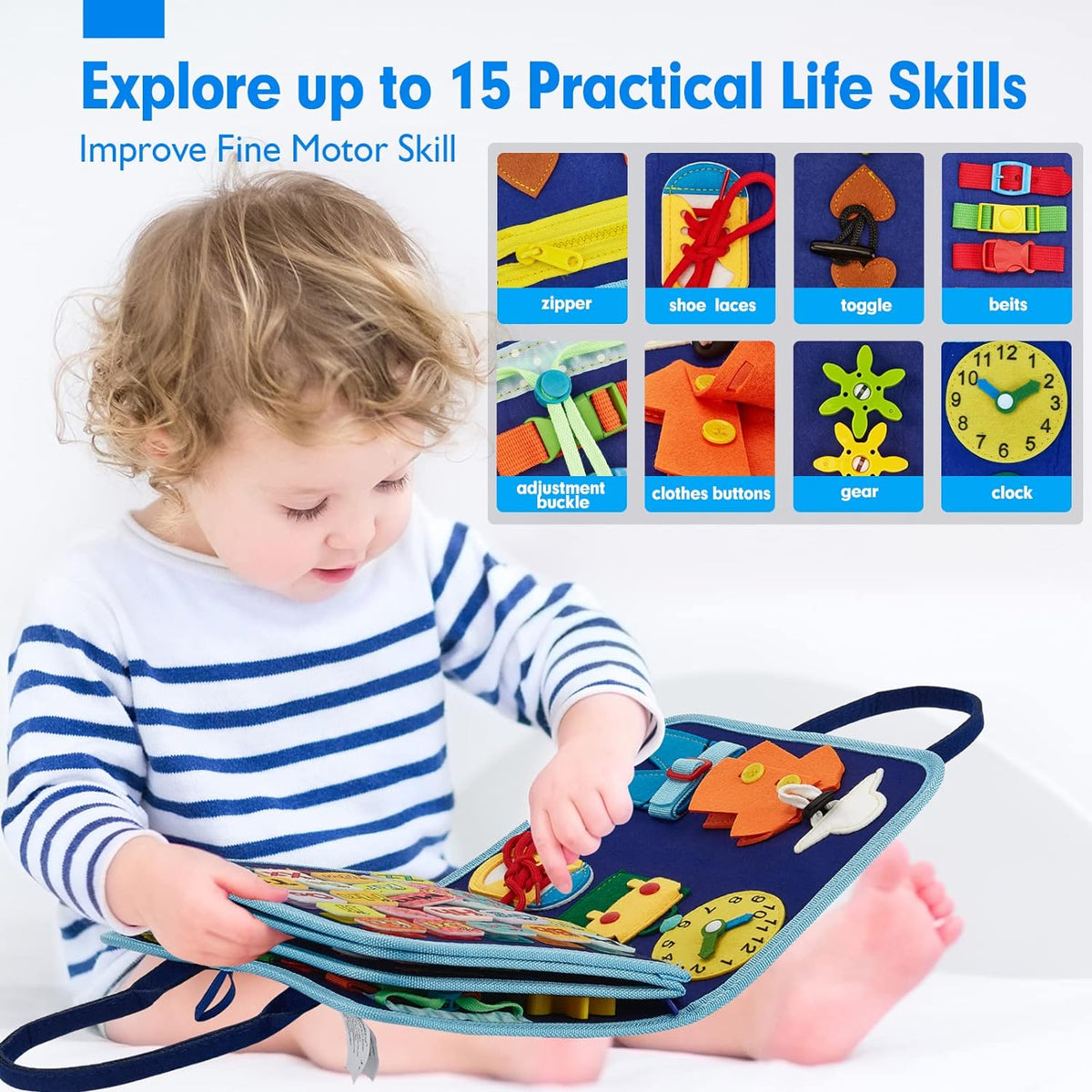 Kletshuts BusyBoard: sensoryczna tablica edukacyjna Montessori do rozwijania motoryki precyzyjnej