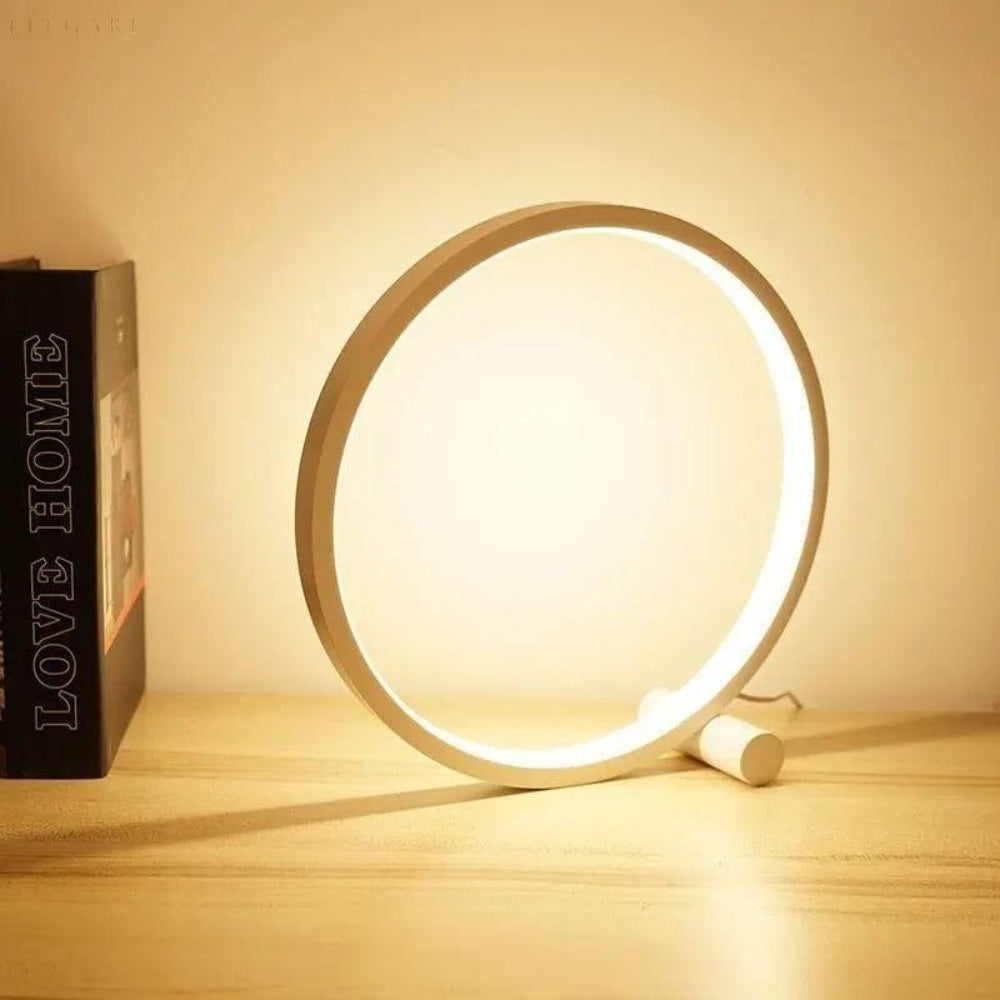 Kompaktowa ściemniana lampa biurkowa LED w kształcie pierścienia