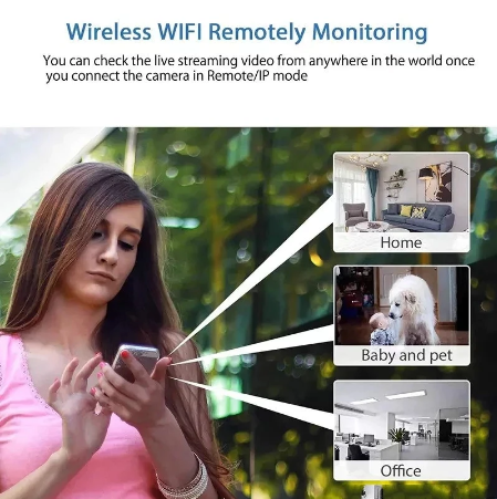Kompaktowa szerokokątna kamera WiFi HD z funkcją noktowizora