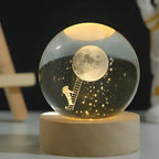 Kryształowa kula 3D planeta LED świecąca dekoracyjna