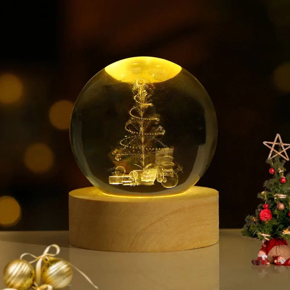 Kryształowa kula 3D planeta LED świecąca dekoracyjna