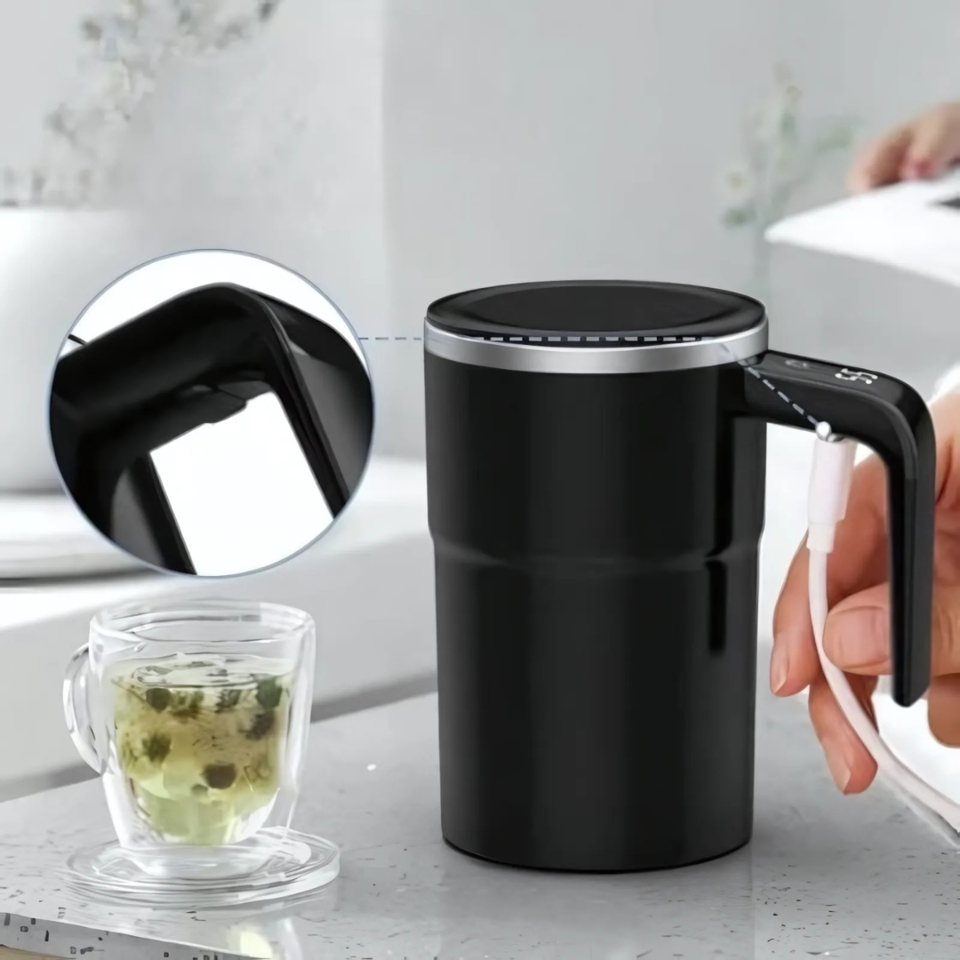 Kubek Samomieszający z Wyświetlaczem Temperatury USB do Kawy i Herbaty