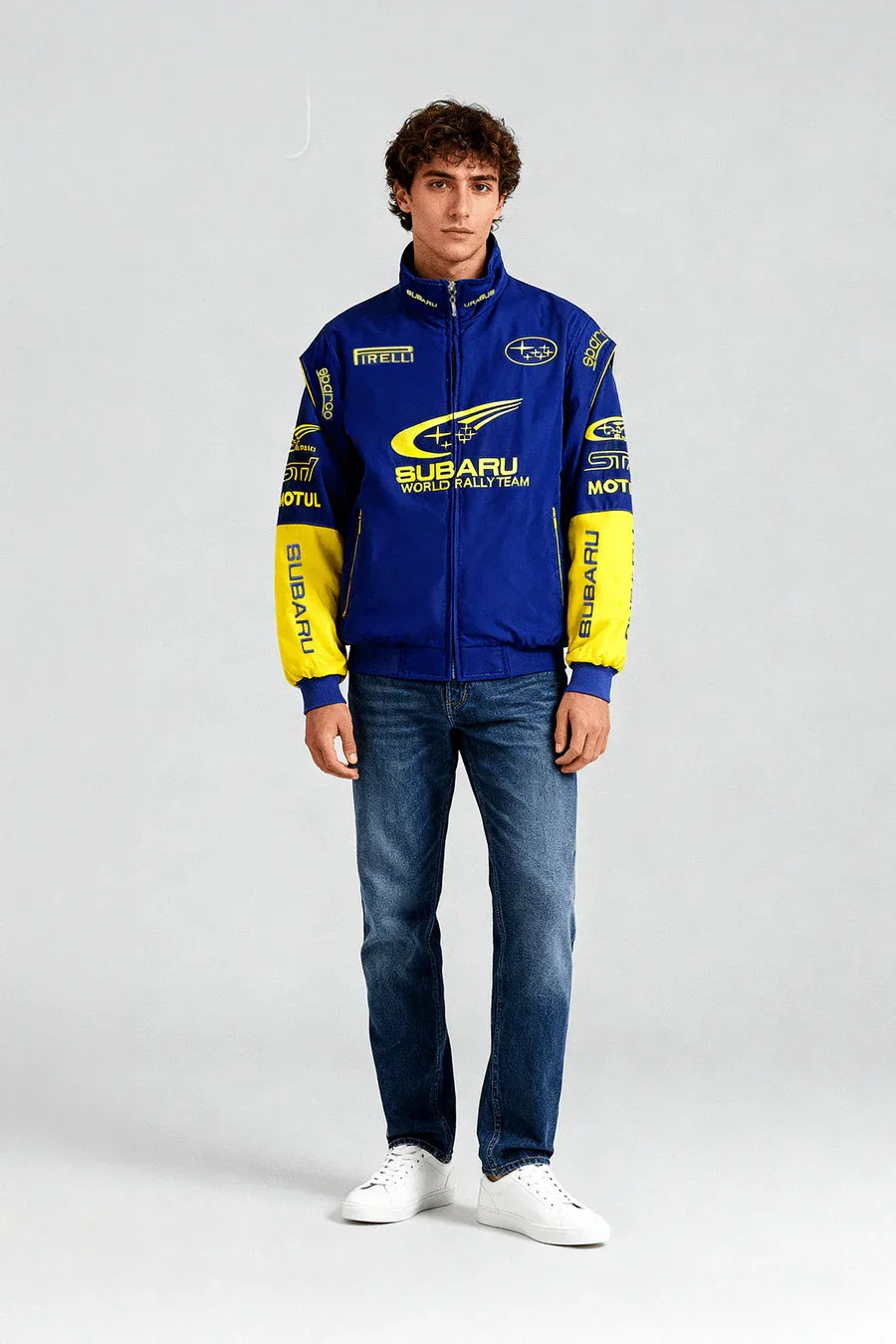 Kurtka rajdowa Subaru Rally vintage – edycja niebieska – unisex – retro