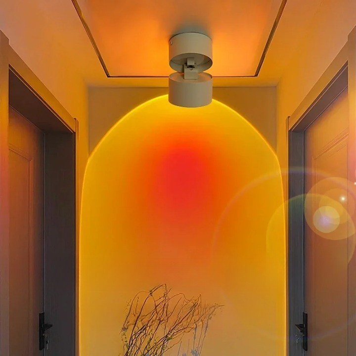 Lampa ścienna LED z efektem zachodu słońca