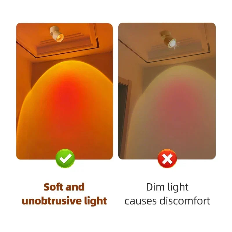 Lampa ścienna LED z efektem zachodu słońca