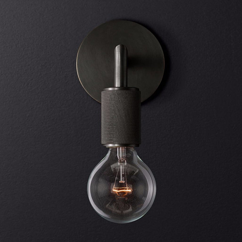 Lampa ścienna mosiężna metalowa z dwiema żarówkami