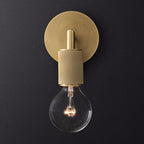 Lampa ścienna mosiężna metalowa z dwiema żarówkami