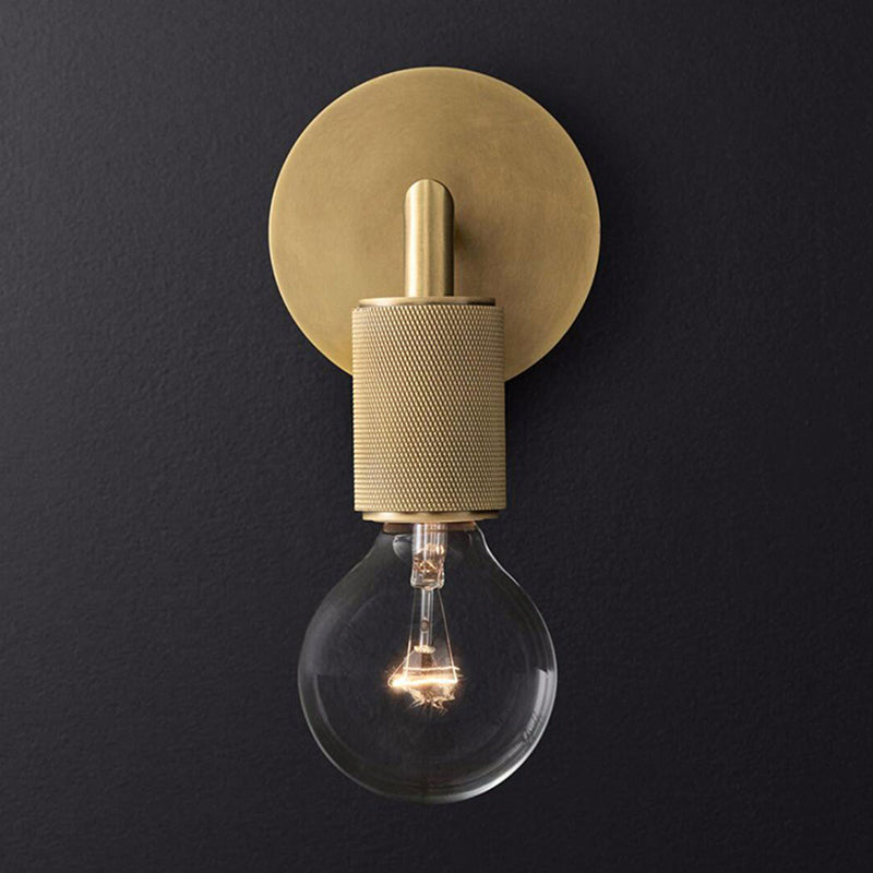 Lampa ścienna mosiężna metalowa z dwiema żarówkami