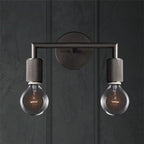 Lampa ścienna mosiężna metalowa z dwiema żarówkami