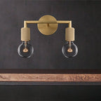Lampa ścienna mosiężna metalowa z dwiema żarówkami