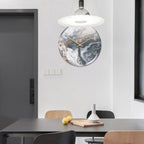 Lampa Stołowa Marmurowa LED z Zegarem – Smukły Design