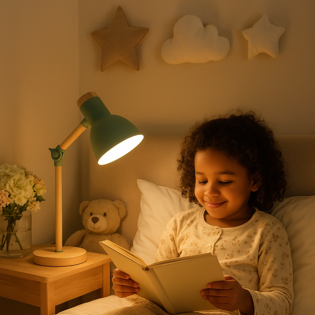 Lampa Stołowa Nordic z Drewnem i Regulacją – Nowoczesny Styl