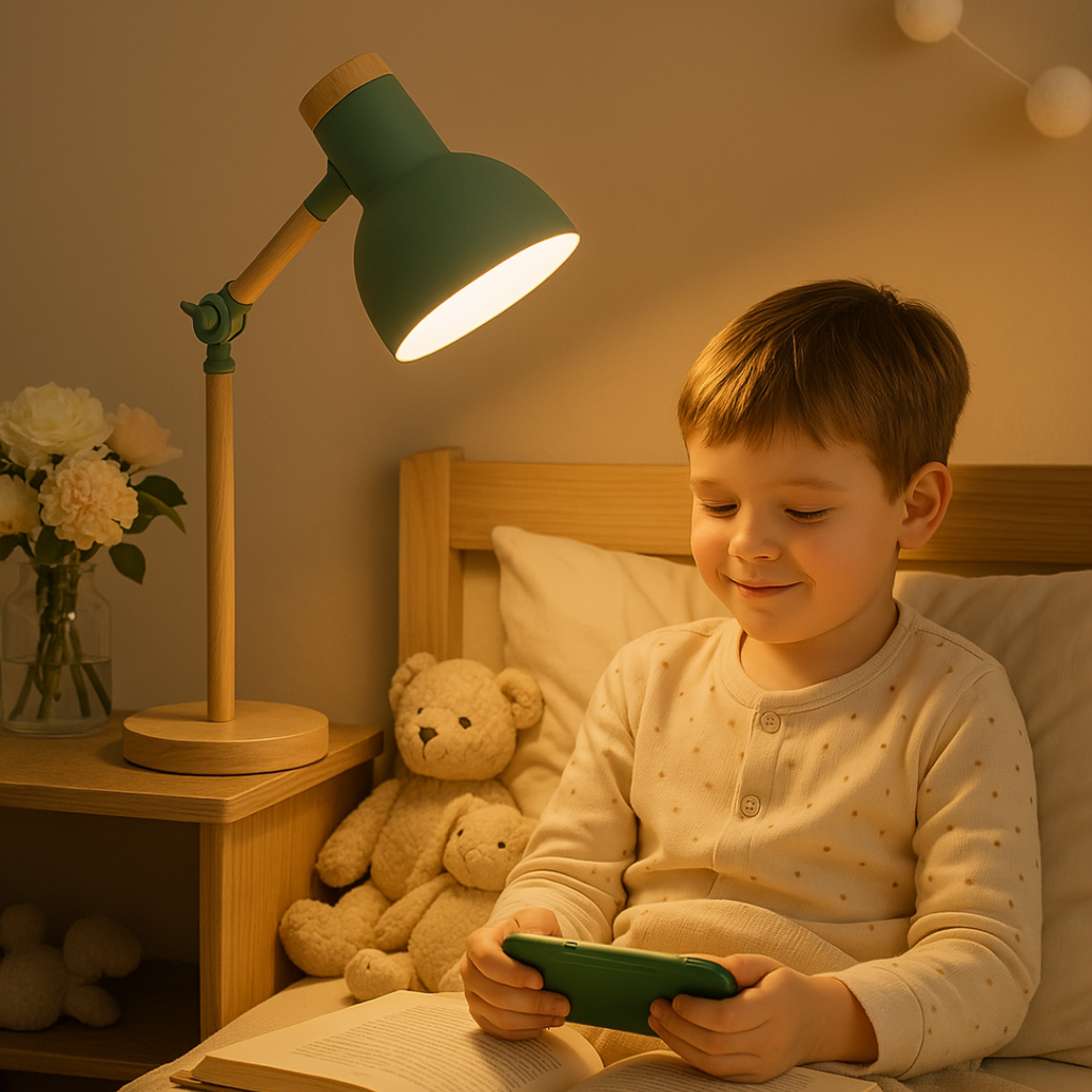 Lampa Stołowa Nordic z Drewnem i Regulacją – Nowoczesny Styl