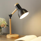 Lampa Stołowa Nordic z Drewnem i Regulacją – Nowoczesny Styl