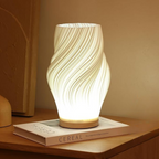 Lampa stołowa o rzeźbionym wzorze fal z zasilaniem USB