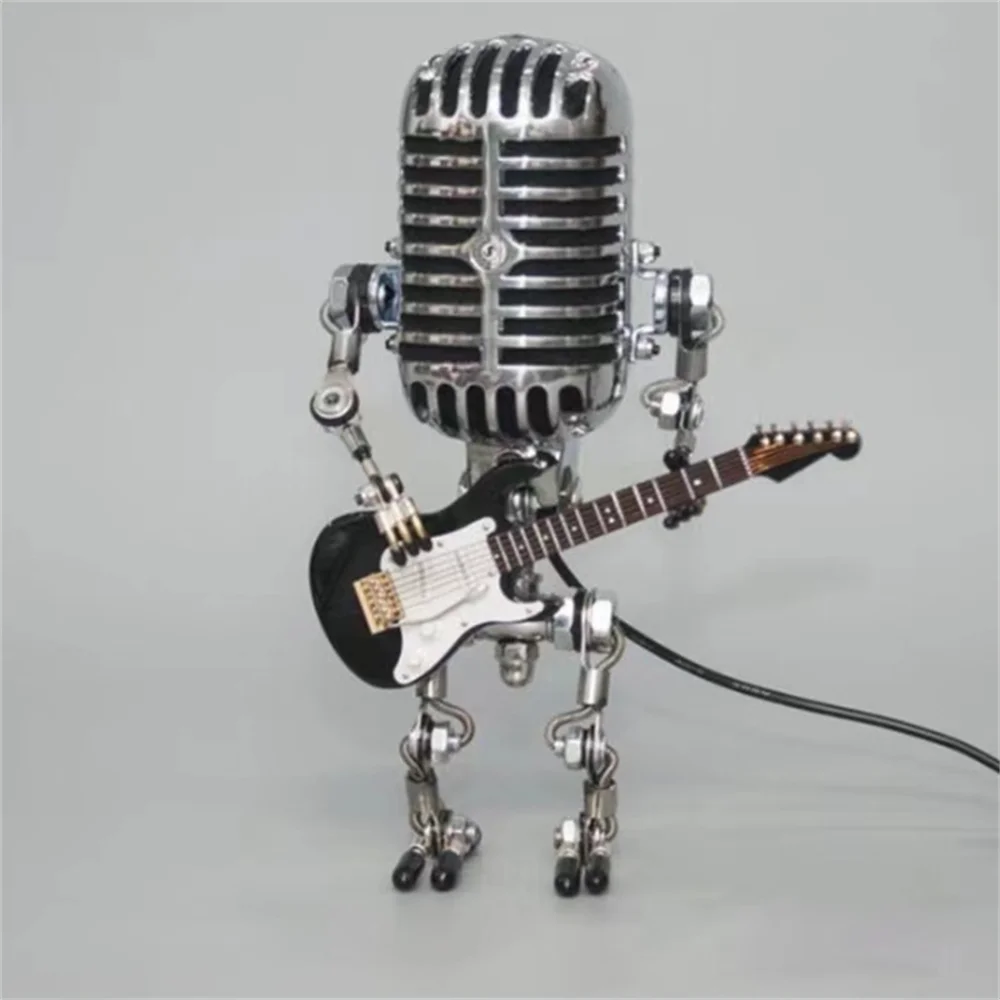 Lampa Stołowa Robot z Gitarą - Designerska Dekoracja LED