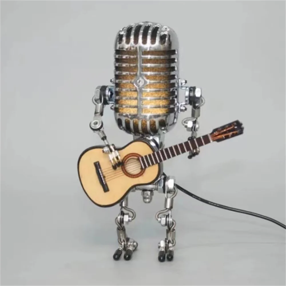 Lampa Stołowa Robot z Gitarą - Designerska Dekoracja LED
