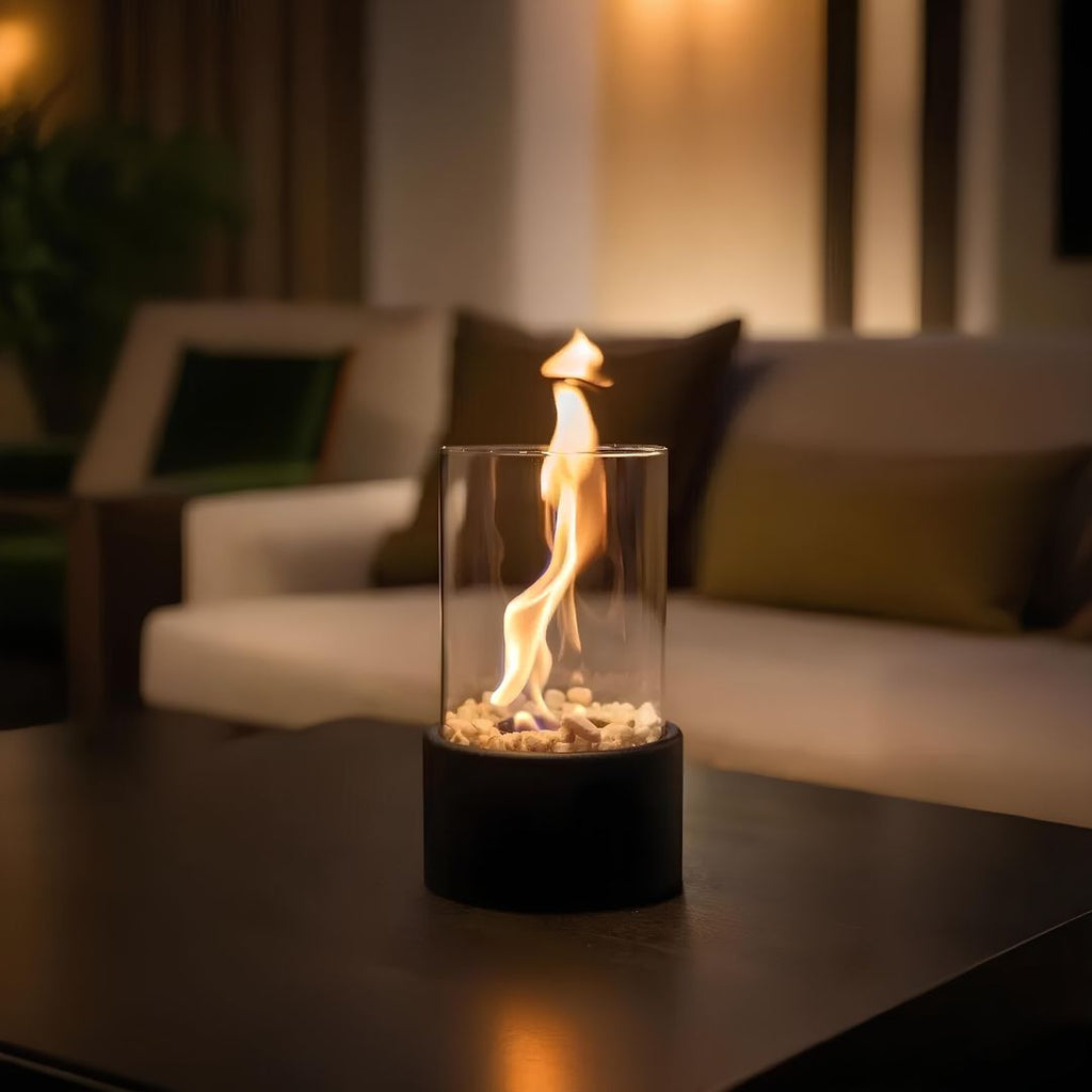 Lampa Stołowa z Efektem Płomienia - Ciepły Blask Ambientowy