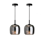 Lampa sufitowa wisząca czarne szkło styl nordycki nowoczesny dom