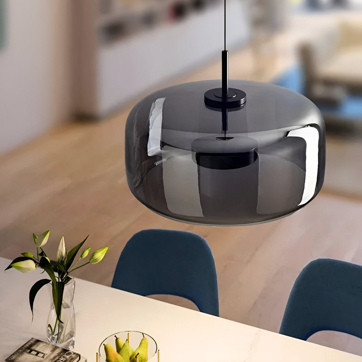 Lampa sufitowa wisząca LED retro z połowy wieku model