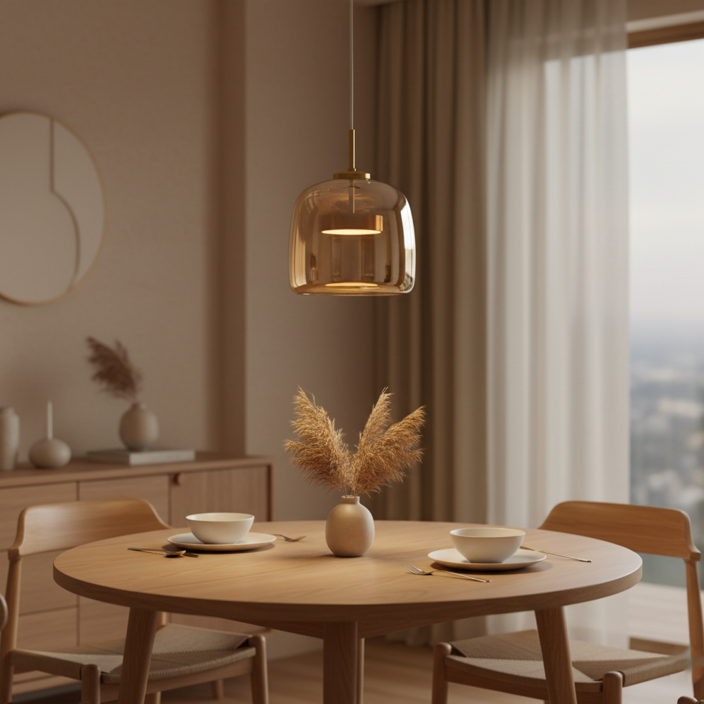 Lampa sufitowa wisząca LED retro z połowy wieku model