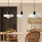 Lampa wisząca Bauhaus z 3 kloszami — kolorowe szkło, żarówki G9, ciepła biel