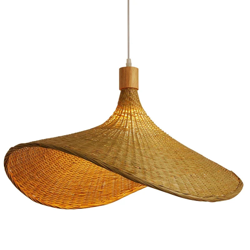 Lampa wisząca | Ręcznie pleciony klosz z bambusa | Ciepłe światło otoczenia