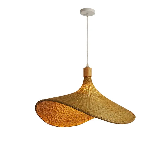 Lampa wisząca | Ręcznie pleciony klosz z bambusa | Ciepłe światło otoczenia