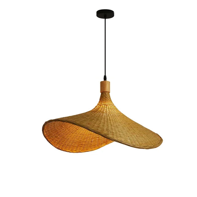 Lampa wisząca | Ręcznie pleciony klosz z bambusa | Ciepłe światło otoczenia
