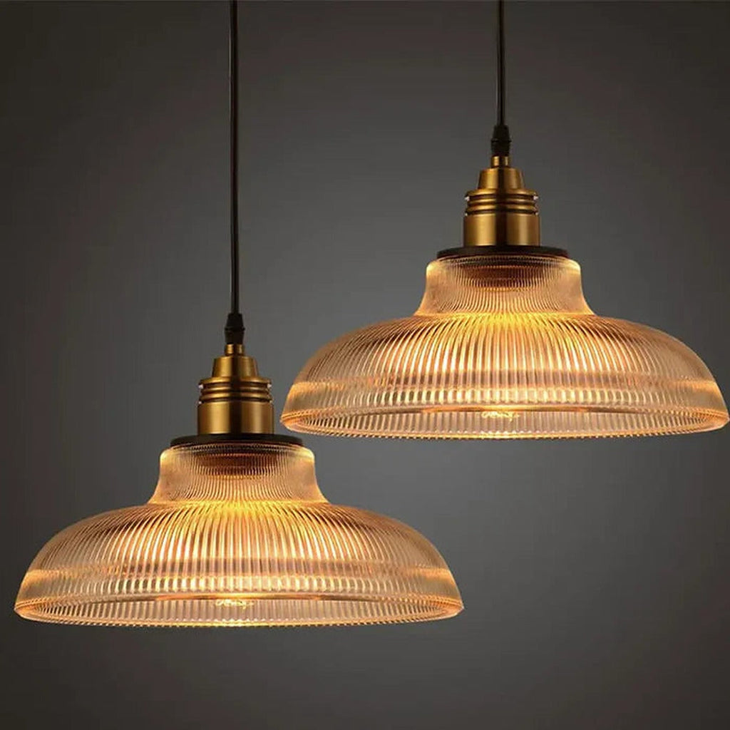Lampa wisząca szklana - podłużna, ciepłe światło, 2 wersje